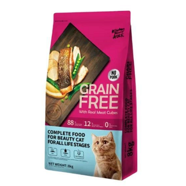 Зерновое беззерновое полноценное кормление для кошек всех возрастов 8 кг (вкус кухни)