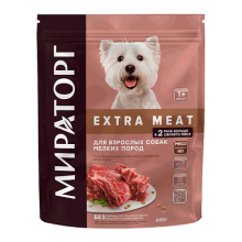 Мираторг extra meat полнорационный сухой корм с говядиной для взрослых собак мелких пород старше
