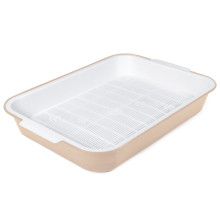 Туалет для кошек с сеткой "Эстет", бежевый, 380*280*62мм,