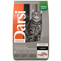 Darsi с индейкой сухой корм для кошек с чувствительным пищеварением