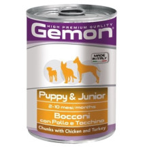 Консервы для щенков Gemon Dog, кусочки курицы с индейкой 415 г