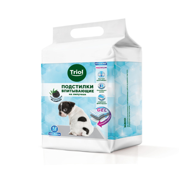 Подстилки с угольным фильтром на липучках, серия HYGIENE, Triol