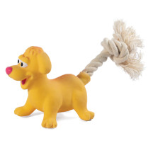 Игрушка для собак мелких пород из латекса Собачка с веревкой, 85/180мм, серия MINI DOGS, Triol