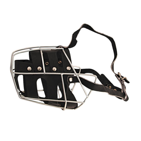 Намордник металлический "Овчарка-сука"   с кожаным вкладышем, 170*110*135мм, Gamma