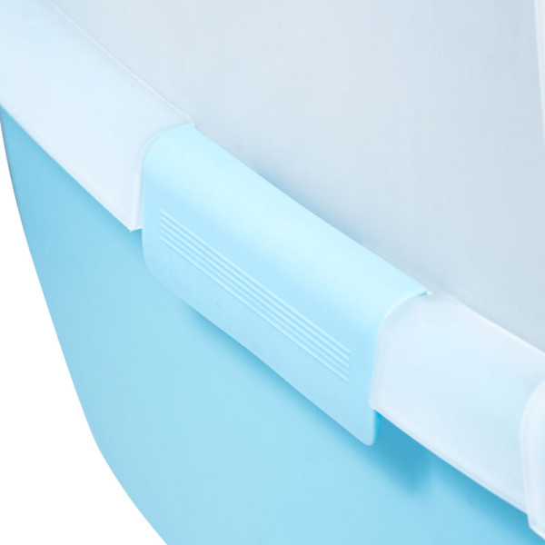 Туалет для кошек закрытый с выдвижным поддоном «Гранд» (совок и сетка в комплекте), голубой/белый, 550*400*420мм, серия HYGIENE, Triol