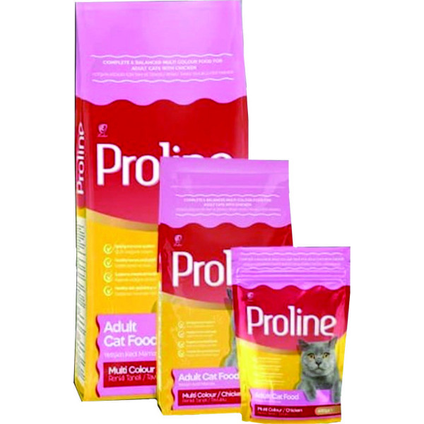 Корм для кошек PROLINE ADULT CAT FOOD MULTI COLOR CHICKEN: сбалансированное питание на каждый день