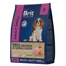 Brit premium dog adult small с курицей для взрослых собак мелких пород