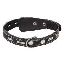 Ошейник c кольцом и украшением кожаный, 25*580мм