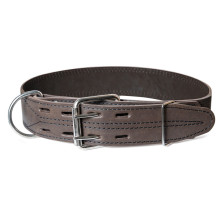 Ошейник кожаный двойной c выносным кольцом, 45мм*880мм