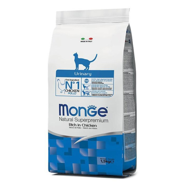 MONGE SUPERPREMIUM CAT URINARY Rich in Chicken - Корм для профилактики мочекаменной болезни у кошек