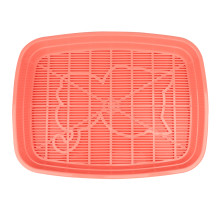 Туалет для кошек с сеткой малый "Леопольд", розовый, 340*260*50мм,