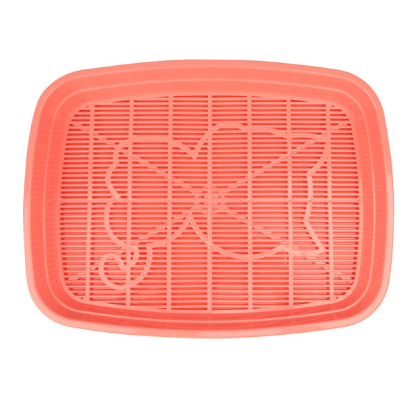 Туалет для кошек с сеткой малый "Леопольд", розовый, 340*260*50мм, Gamma