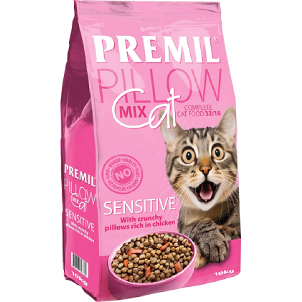 Профессиональные подушки для кошек с чувствительным пищеварением: Premil Pillow Mix 10кг