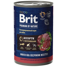 Brit premium by nature консервы с мясным ассорти с потрошками