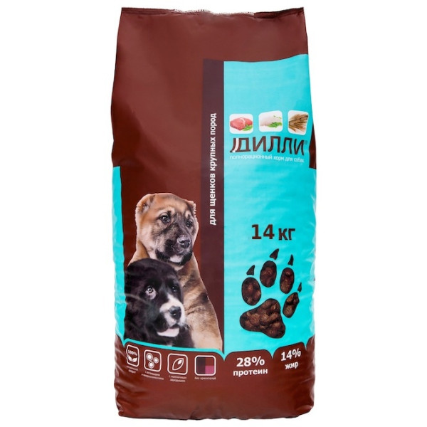 Диета для щенков крупных пород: 14 кг