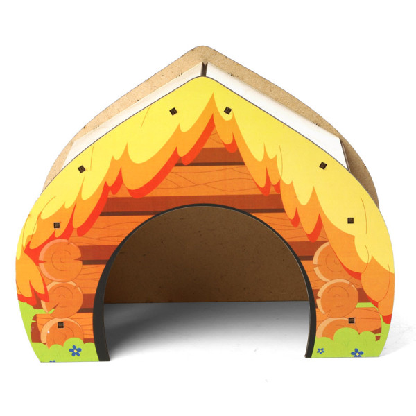 Домик для мелких животных деревянный "Теремок" S, 165*122*95мм, Gamma