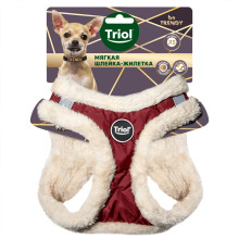 Шлейка-жилетка мягкая бордовая XS, обхват груди 310-360мм, серия BE TRENDY, Triol