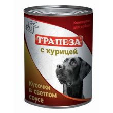 ТРАПЕЗА с КУРИЦЕЙ кусочки в светлом соусе для собак 415 гр