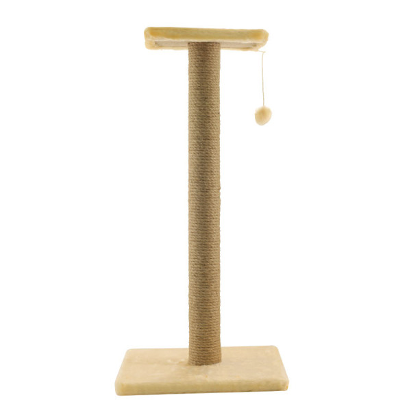Когтеточка "Стойка №14" длинная с полочкой и игрушкой однотонная, 360*360*760мм, Gamma