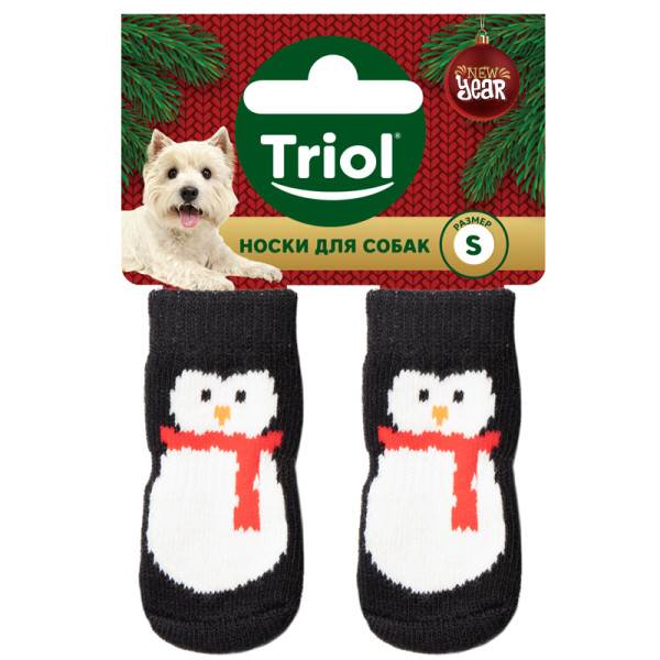 Носки для собак "Пингвин" размер S из серии NEW YEAR Triol