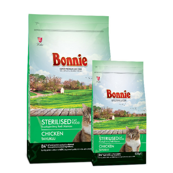 Корм для стерилизованных кошек BONNIE с курицей 1.5 кг
