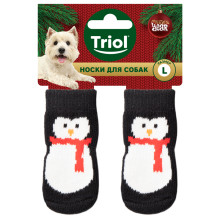 Носки для собак "Пингвин", размер L, серия NEW YEAR, Triol