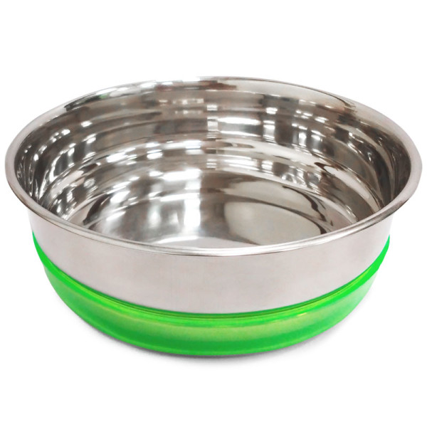 Металлическая миска Triol с салатовой резинкой, 0,3л