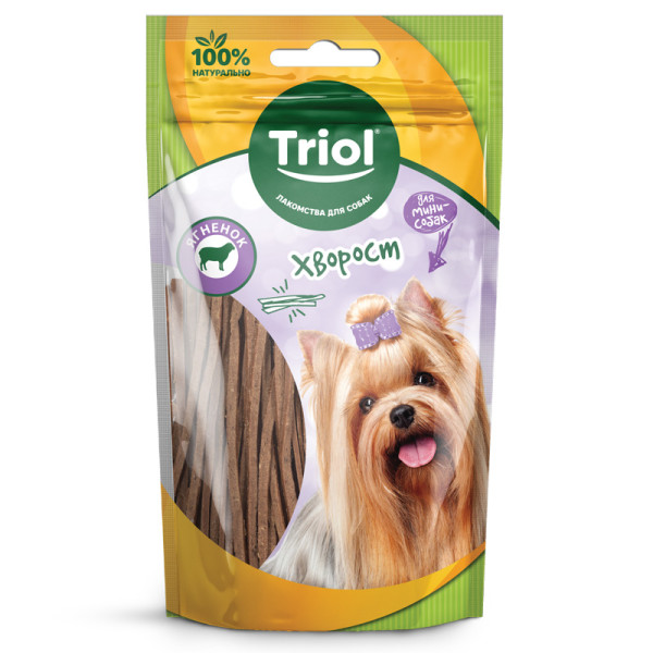 Лакомство для мини-собак «Хворост из ягненка», 50г, Triol: вкусный угощение вашему питомцу