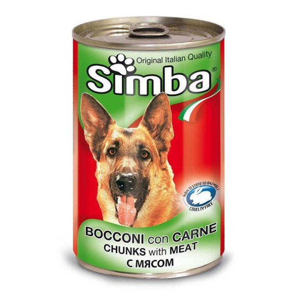 Simba wet premium quality chunkies with beef консервалары құйықтарының қалыптылық сапасымен қазырларға арналған.