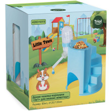 "3в1" азық-су беру және тамақтау үшін кішкентай жануарларға арналған домбыра-су құйылғысы, 60мл, d120/120мм, LITTLE TOWN сериясы, Triol