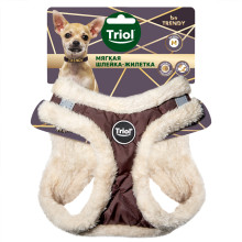 Шлейка-жилетка мягкая  коричневая M, обхват груди 440-480мм, серия BE TRENDY, Triol