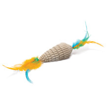 Игрушка для кошек из гофрокартона "Конус с перьями", 80/220мм, серия NATURAL