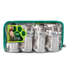 Ботинки для собак "Лапки" S, серебряные, 45*35*45мм (уп.4шт.), Triol