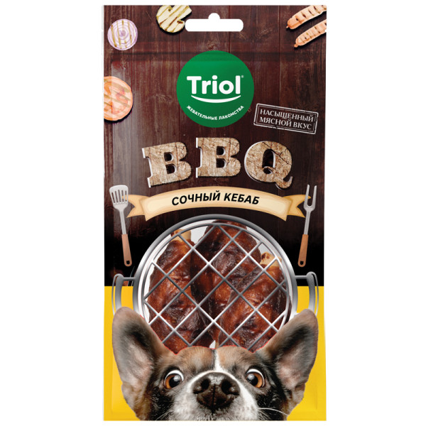 Лакомство для собак Сочный кебаб 100г, серия BBQ, Triol
