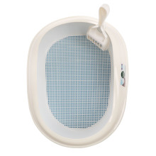 Туалет для кошек овальный с бортом "Эллипс" (совок и сетка в комплекте), голубой/белый, 500*370*170мм, серия HYGIENE