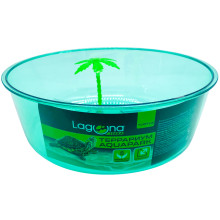 Террариум Aquapark открытый круглый для черепах d220*80мм, зеленый