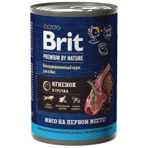 Brit premium by nature консервы с ягненком и гречкой