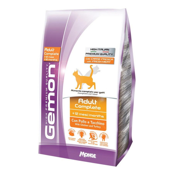 GEMON Adult Complete with Chicken and Turkey полнорационный корм с курицей и индейкой для кошек от 1 года до 10 лет