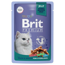 Brit premium с уткой и яблоками для стерилизованных кошек