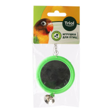 Игрушка для птиц "Зеркало с колокольчиком", 120*d60мм