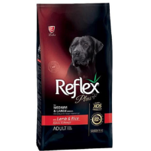 REFLEX PLUS MEDIUM LARGE BREED ADULT DOG FOOD LAMB AND RICE 12KG
