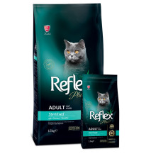 REFLEX PLUS ADULT CAT FOOD STERILISED CHICKEN для стерилизованных кошек с курицей 15 кг