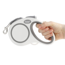 Поводок-рулетка для собак Urban M, 5м до 25кг, лента, белый, Triol