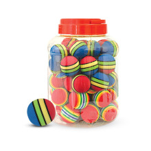 Игрушка для кошек "Мячик полосатый", ассорти, d35мм (банка 50шт.)