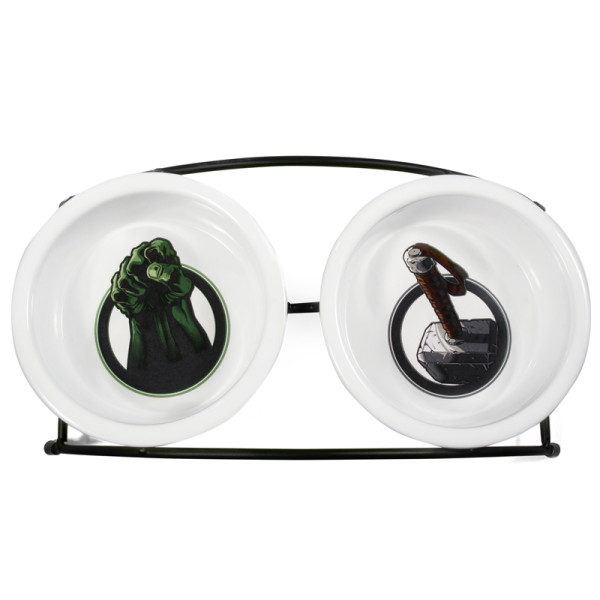 Marvel Мстители арқылы қойылған керамик қос миска, астамға 2*0,25л