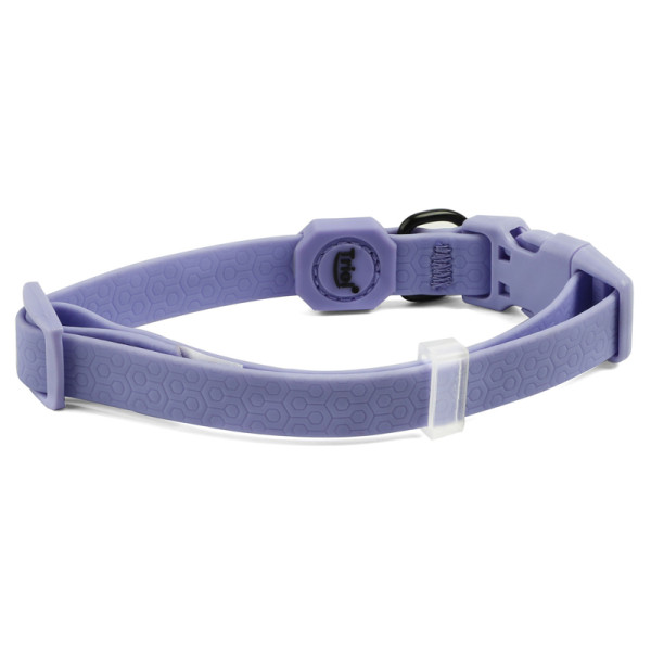 Стильный ошейник из биотана "Матрица" S в сиреневом цвете