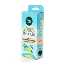 Пакеты биоразлагаемые для выгула собак (4 рулона), d25*60мм, серия LOVE THE PLANET, Triol