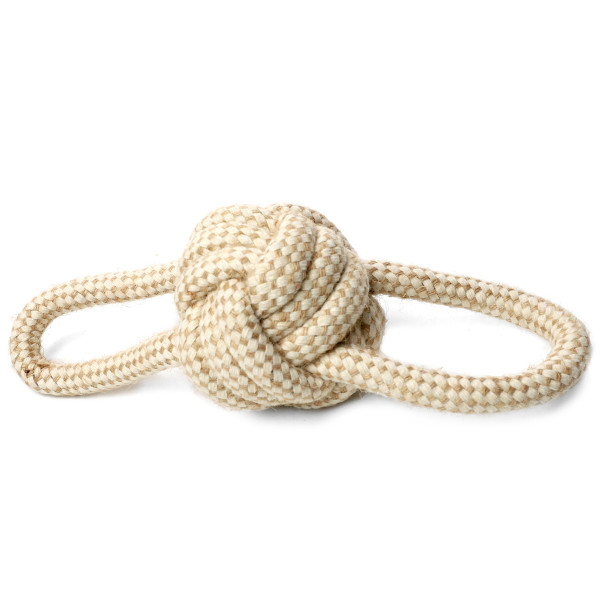 Мяч памақтарымен Triol компаниясының NATURAL сериясы үшін памук және джутпен жасалған.