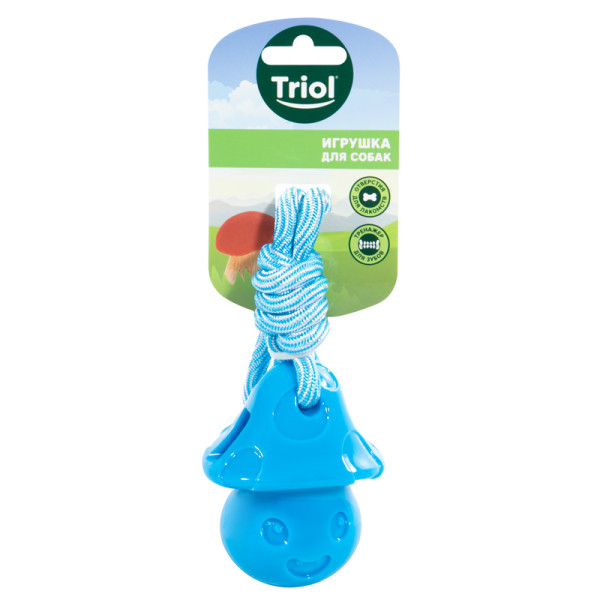 Игрушка для собак из термопластичной резины Гриб с верёвкой, 90/290мм, Triol