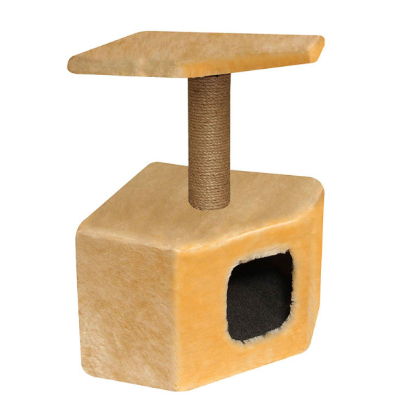 Игровой комплекс для кошек угловой однотонный, 410*410*720мм, Gamma